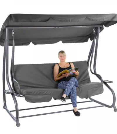 hollywoodschaukel 3 sitzer grau
