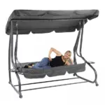hollywoodschaukel 3 sitzer grau