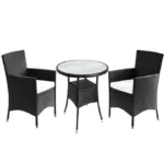 balkonset 3 tlg in polyrattan inkl. sitzauflagen