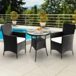 balkonset 3 tlg in polyrattan inkl. sitzauflagen