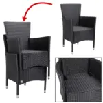 balkonset 3 tlg in polyrattan inkl. sitzauflagen