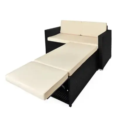 polyrattan eck modul havanna weiß/grau | einzelstück