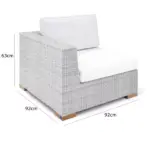 polyrattan eck modul havanna weiß/grau | einzelstück