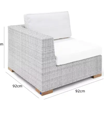 polyrattan eck modul havanna weiß/grau | einzelstück