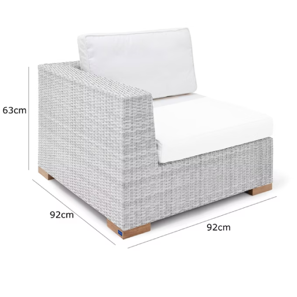 polyrattan eck modul havanna weiß/grau | einzelstück