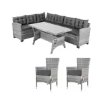 polyrattan eck modul havanna weiß/grau | einzelstück