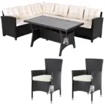 polyrattan ecklounge lissabon schwarz creme