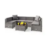 polyrattan eck modul havanna weiß/grau | einzelstück