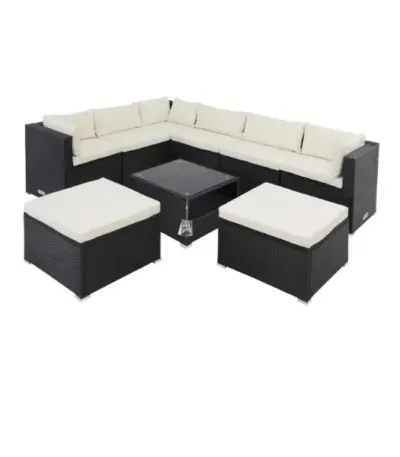 polyrattan eck modul havanna weiß/grau | einzelstück