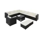 polyrattan eck modul havanna weiß/grau | einzelstück