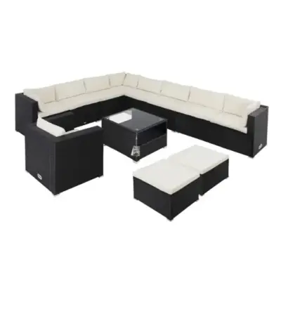 polyrattan eck modul havanna weiß/grau | einzelstück