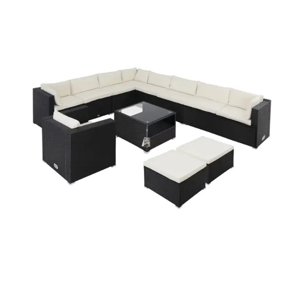 polyrattan eck modul havanna weiß/grau | einzelstück
