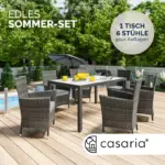 polyrattan garten sitzgruppe 7 tlg grau/anthrazit
