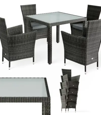 polyrattan gartenmöbel bali 9 tlg schwarz (kopie)