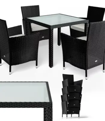 polyrattan garten sitzgruppe bali 5 tlg schwarz 2