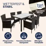 polyrattan garten sitzgruppe bali 7 tlg braun/creme
