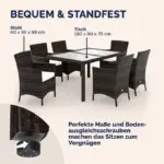 polyrattan garten sitzgruppe bali 7 tlg braun/creme