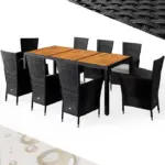 polyrattan gartenmöbel bali 9 tlg mit akazienholztisch