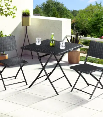 polyrattan garten sitzgruppe schwarz 3 tlg