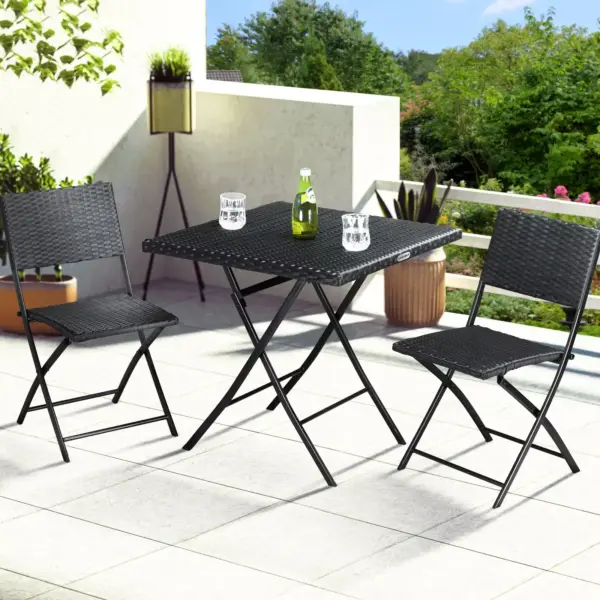 polyrattan garten sitzgruppe schwarz 3 tlg