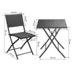 polyrattan garten sitzgruppe schwarz 3 tlg