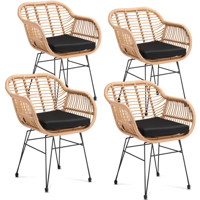 polyrattan bali | 2er & 4er set | natur | korbsessel