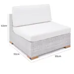 polyrattan mittel modul havanna weiß/grau | einzelstück