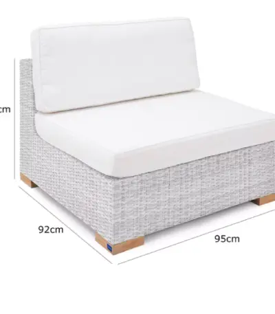 polyrattan mittel modul havanna weiß/grau | einzelstück