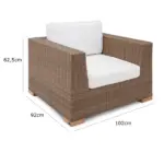 polyrattan sessel havanna | versch. farben | inkl. sitzkissen