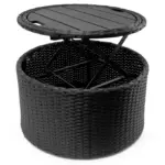 polyrattan sonneninsel Ø185cm in schwarz/creme