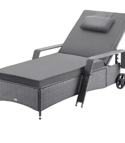 polyrattan sonnenliege grauanthrazit