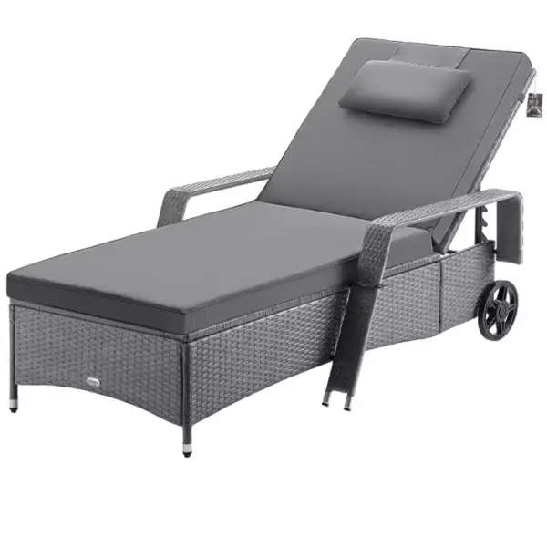 polyrattan sonnenliege grauanthrazit
