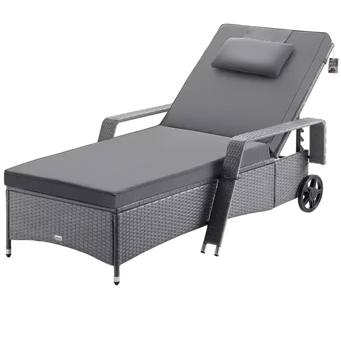 polyrattan sonnenliege grauanthrazit