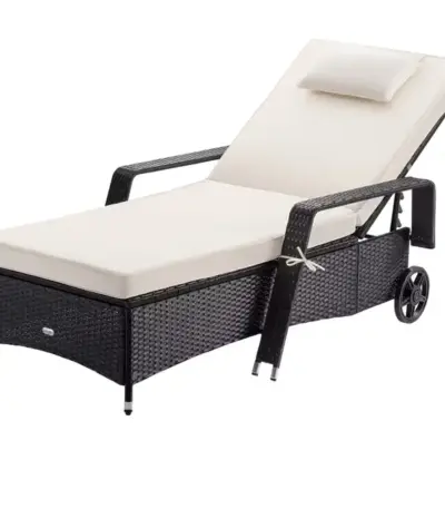 polyrattan sonnenliege schwarz