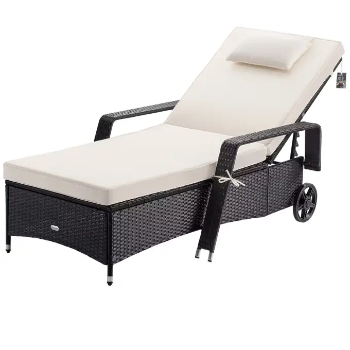 polyrattan sonnenliege schwarz