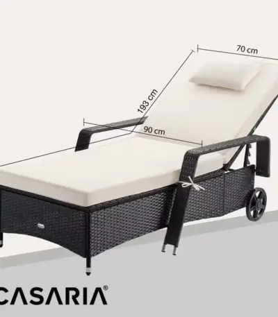 polyrattan sonnenliege schwarz1