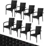 polyrattan stapelstuhl comfort schwarz