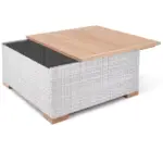 polyrattan tisch havanna weiß/grau