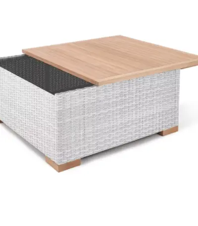 polyrattan tisch havanna weiß/grau