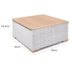 polyrattan tisch havanna weiß/grau