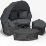 polyrattan sonneninsel Ø185cm in grau