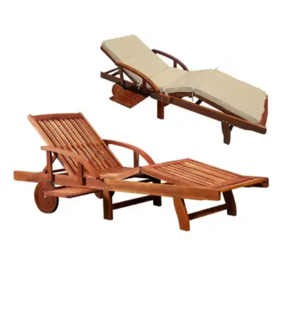 sonnenliege king 169x54x95cm akazienholz fsc® zertifiziert