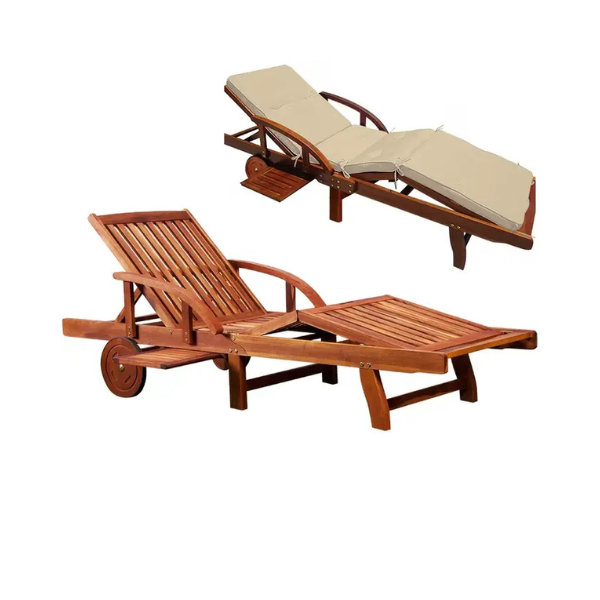 sonnenliege king 169x54x95cm akazienholz fsc® zertifiziert