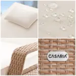 polyrattan sonnenliege 193 x 90 x 43 cm creme/creme