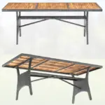 akazie gartentisch tk grau 190x90x74cm polyrattan