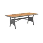 akazie gartentisch tk grau 190x90x74cm polyrattan