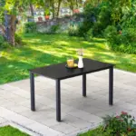 polyrattan gartentisch tk wpc grau 190x90x75cm
