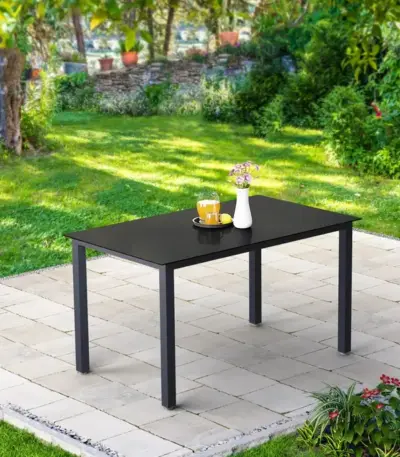 polyrattan gartentisch tk wpc grau 190x90x75cm