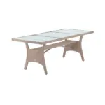 akazie gartentisch tk grau 190x90x74cm polyrattan
