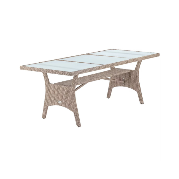 akazie gartentisch tk grau 190x90x74cm polyrattan